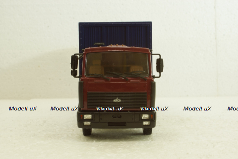 Маз-6303 борт с тентом 1985г бордовый/серый, АвтоИстория 1:43