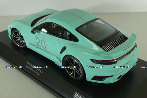 Porsche 911 (992) Turbo S with Sport Design Package 2021, green, 155069175, Minichamps 1:18