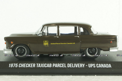 Checker Taxi Cab 1975 UPS, 86196, Greenlight 1:43