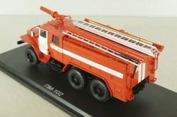 АЦ-40 (43202) ПМ-102Б пожарная автоцистерна на шасси Урал-43202 с бел. полосами, SSM1234B, SSM 1:43 Вариант 2!