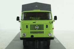 IFA W50L flatbed truck with tent, green grey, SSM1464, SSM 1:43