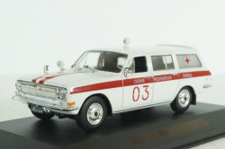 Газ-2403, Скорая, белая в боксе, Автолегенды СССР 1:43