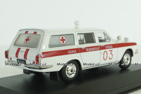 Газ-2403, Скорая, белая в боксе, Автолегенды СССР 1:43