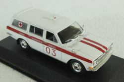 Газ-2403, Скорая, белая в боксе, Автолегенды СССР 1:43