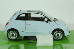 Fiat 500 2007 Light blue, Welly 1:24