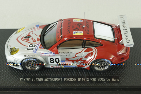 Porsche 911 GT3 RSR #80 Le Mans 2005, Silver/Red, 778, Ebbro 1:43