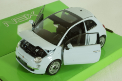 Fiat 500 2007 Light blue, Welly 1:24