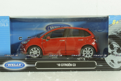 Citroen C3 2010, Red, Welly 1:24
