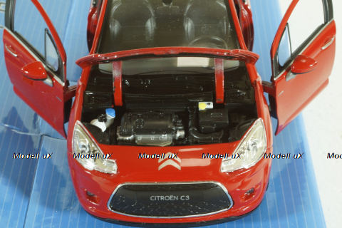 Citroen C3 2010, Red, Welly 1:24