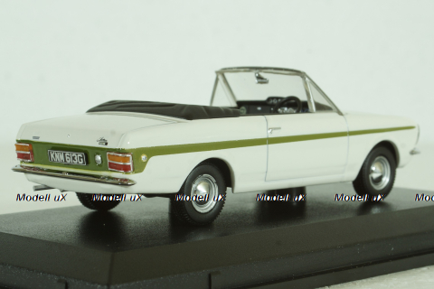 Ford Cortina MKII Crayford Convertible, white/green, Oxford 1:43