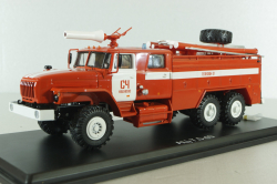 АЦ-7,5-40 пожарная автоцистерна на шасси Урал-4320 с бел. полосами, SSM1229, SSM 1:43