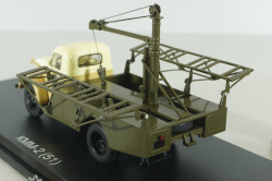 КММ-2 контейнерный мусоровоз на шасси ГАЗ-51Д 1958, желт/корич/хаки SSM1583, SSM 1:43