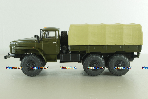 Урал-4320-31 бортовой с тентом, хаки, АвтоИстория 1:43