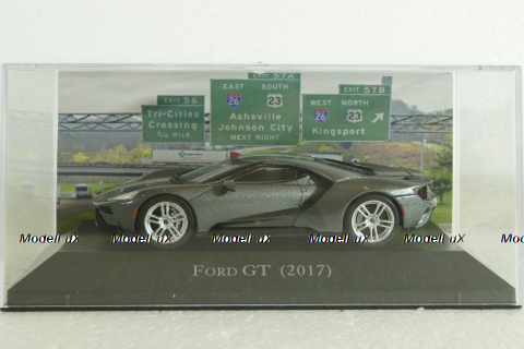 Ford GT 2017, grey with silver strips, American Cars №52, Altaya 1:43 