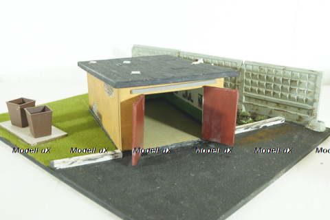 Диорама Гараж с мусорными баками , Modellux 1:43