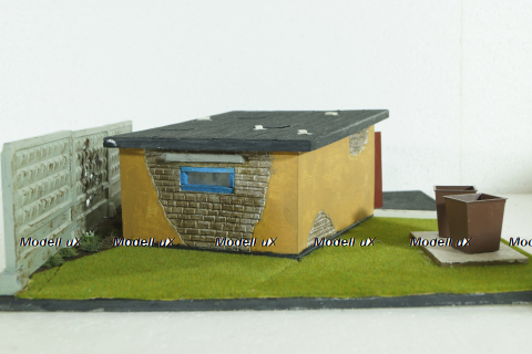 Диорама Гараж с мусорными баками , Modellux 1:43