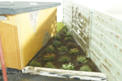 Диорама Гараж с мусорными баками , Modellux 1:43