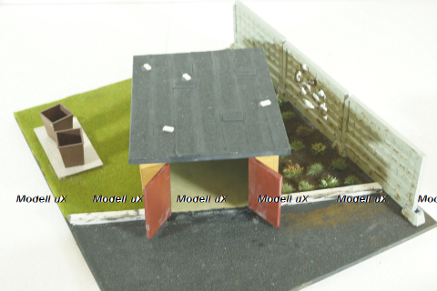Диорама Гараж с мусорными баками , Modellux 1:43