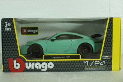 Porsche 992 GT3 Coupe 2021, mint green, BU21104MG, Burago 1:24