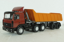 Маз-6422 с п/прицепом Маз-9506-20, красный/оранжевый, SSM7039, SSM 1:43