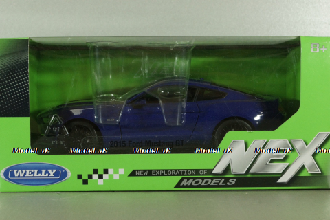 Ford Mustang GT 2015, blue , 24062, Welly 1:24