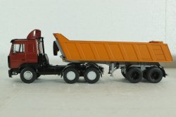 Маз-6422 с п/прицепом Маз-9506-20, красный/оранжевый, SSM7039, SSM 1:43