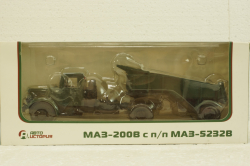 Маз-200В с п/прицепом Маз-5232В зелений, АвтоИстория 1:43