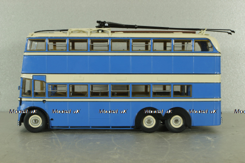 ЯТБ-3 двухэтажный городской троллейбус, синий, UM43-A4, Ultra Models 1:43