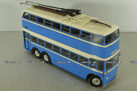 ЯТБ-3 двухэтажный городской троллейбус, синий, UM43-A4, Ultra Models 1:43