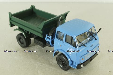 Маз-509Б самосвал 1977, голубой/зеленый, Н985, Наш Автопром 1:43