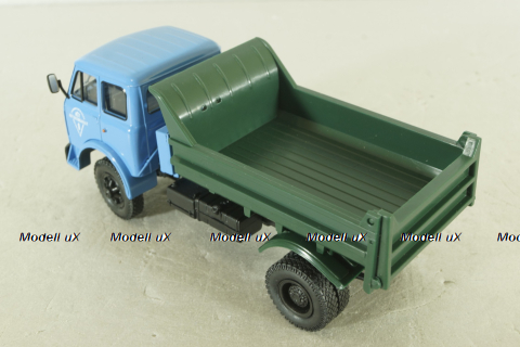 Маз-509Б самосвал 1977, голубой/зеленый, Н985, Наш Автопром 1:43
