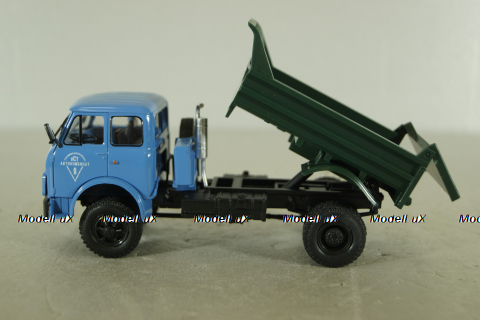 Маз-509Б самосвал 1977, голубой/зеленый, Н985, Наш Автопром 1:43