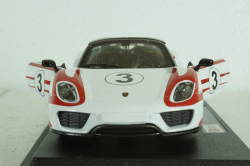 Porsche 918 Spider Salzburg Racing Design N 3 WEISSACHPACKAGE 2013, WHITE BLACK RED, BU28009, Burago 1:24