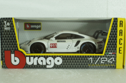 Porsche 991 RSR N 911 coupe 2019, White, BU28013, Burago 1:24