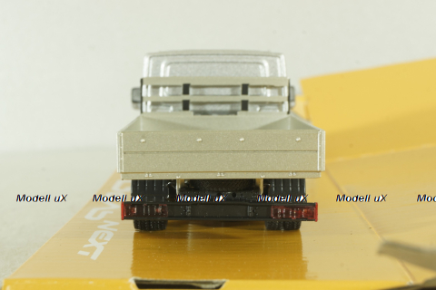 Газель Next A22 R33 двойная кабина, бортовой станд. кузов, серебристый, Н563, Наш Автопром 1:43