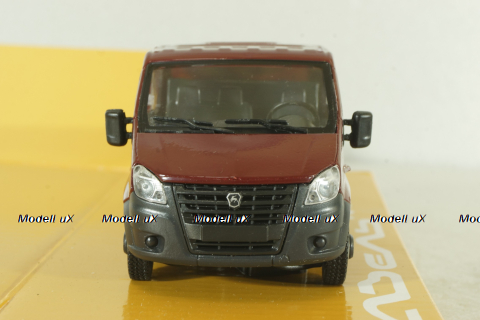 Газель Next A22 R23 двойная кабина, бортовой малый кузов, бордовый, Н560, Наш Автопром 1:43