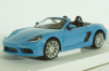 PORSCHE BOXSTER 718 (982) SPIDER 2016 - LIGHT BLUE, BU21087B, Burago 1:24