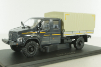 Газон NEXT C42А31 бортовой с тентом серый/бежевый Н235, Наш Автопром 1:43