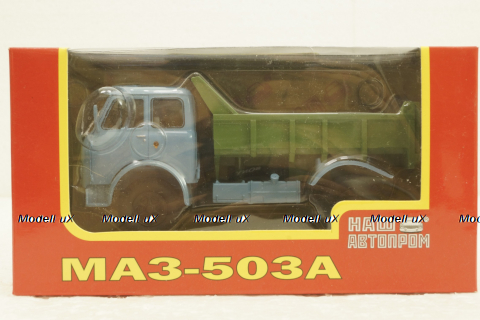Маз-503А самосвал Н757, голубой/зеленый, Наш Автопром 1:43