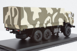 Камаз-53501 Мустанг 6х6 бортовой с тентом 2003, камуфляж, SSM1303, SSM 1:43
