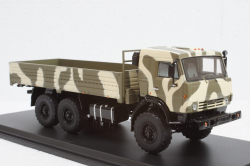 Камаз-53501 Мустанг 6х6 бортовой с тентом 2003, камуфляж, SSM1303, SSM 1:43