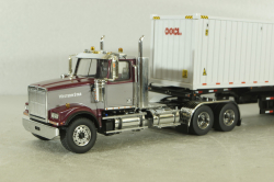 Western Star 4900 SF day cab with 40' dry goods sea container, red/white, 71064, Diecast Masters 1:50