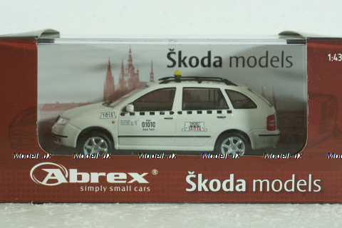 Skoda Fabia, taxi Praha, white,  143AXB-0145, Abrex 1:43