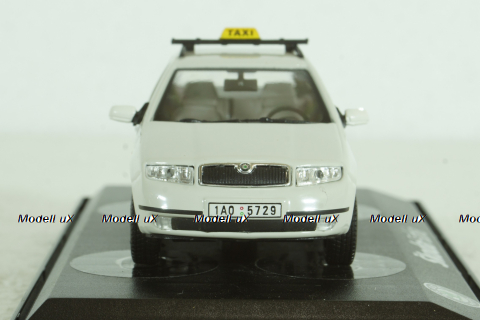 Skoda Fabia, taxi Praha, white,  143AXB-0145, Abrex 1:43
