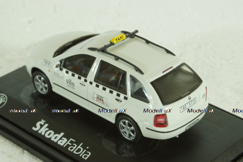 Skoda Fabia, taxi Praha, white,  143AXB-0145, Abrex 1:43