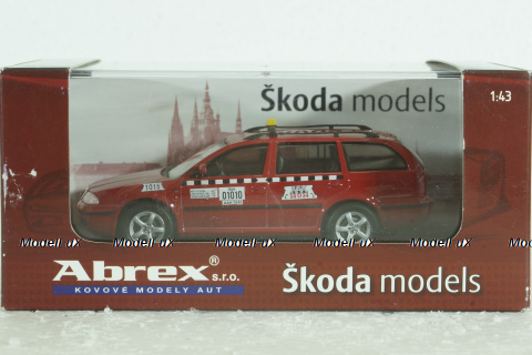 Skoda Octavia Taxi Praha, red, 143ABX005XDB, Abrex 1:43