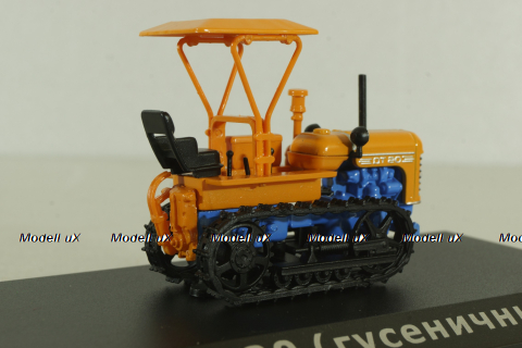ДТ-20 гусеничный 1958, оранжевый, трактор, оранж/син., ТРАКТОРЫ история,люди,машины (Hachette) №71 1:43