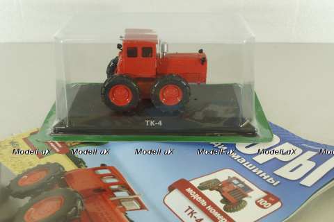 ТК-4 трактор 1950, красный, ТРАКТОРЫ история,люди,машины (Hachette) №100 1:43 с журналом