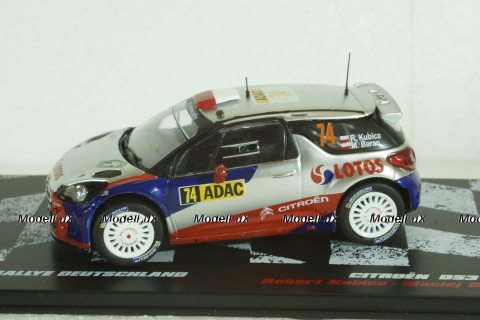 Citroen DS3 RRC #74, Rally Germany 2013, Robert Kubica/Maciej Baran,  Vencedores de Rally #23, Altaya 1:43 ( Чешская Серия) с журналом!
