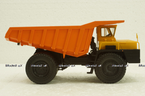 Белаз-7523 карьерный самосвал, желтый/орнжевый, Н009, Наш Автопром 1:43